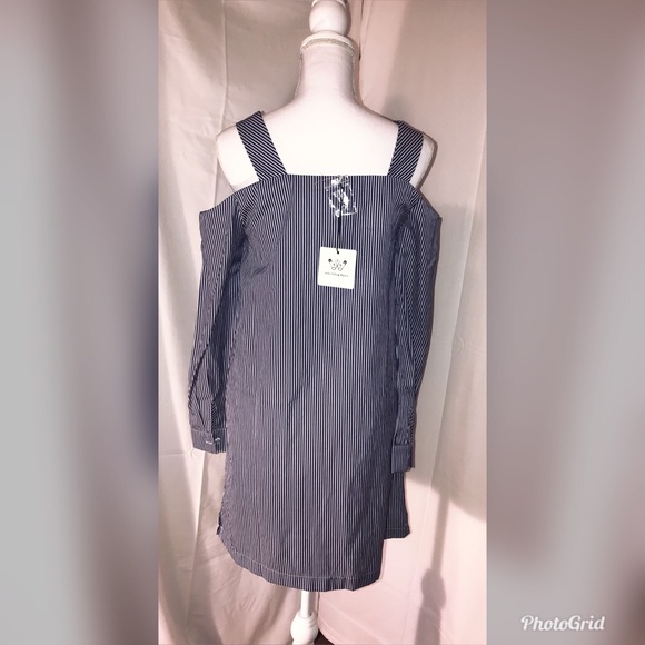 Six Crisp Days Button Down Cold Shoulder Dress - Picture 6 of 8